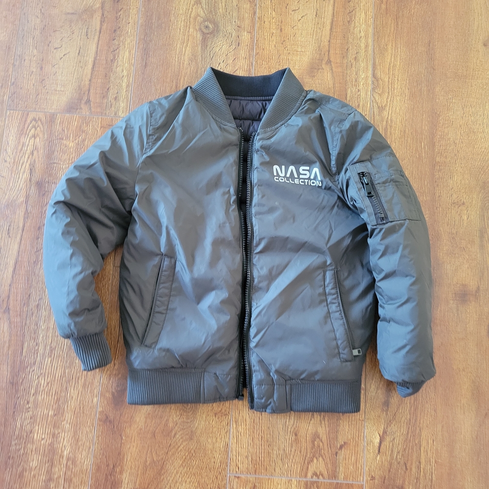 Kids Gray/Black Reversible Bomber Jacket